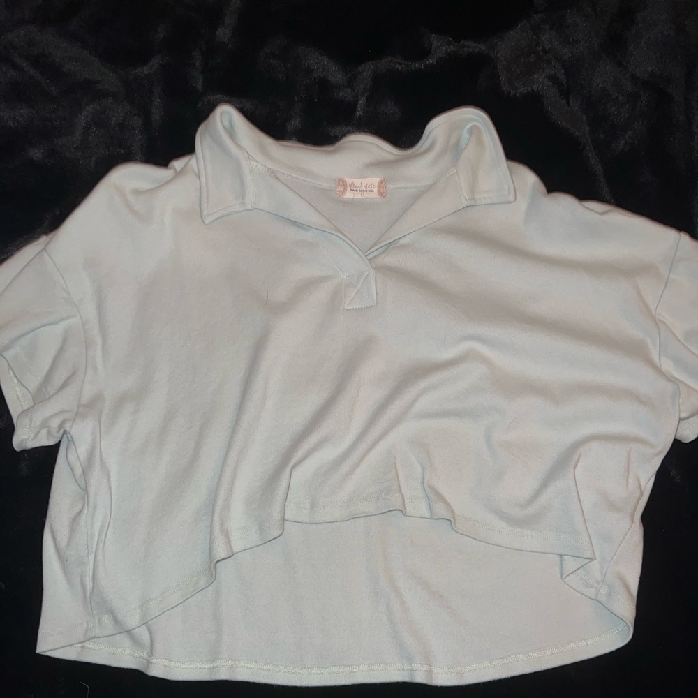 Altar'd State pale green cropped polo